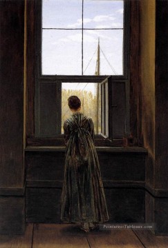 David Peintre - Femme à la fenêtre romantique Caspar David Friedrich